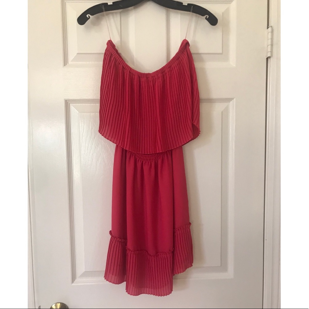Parker Strapless Pleated Mini Dress S